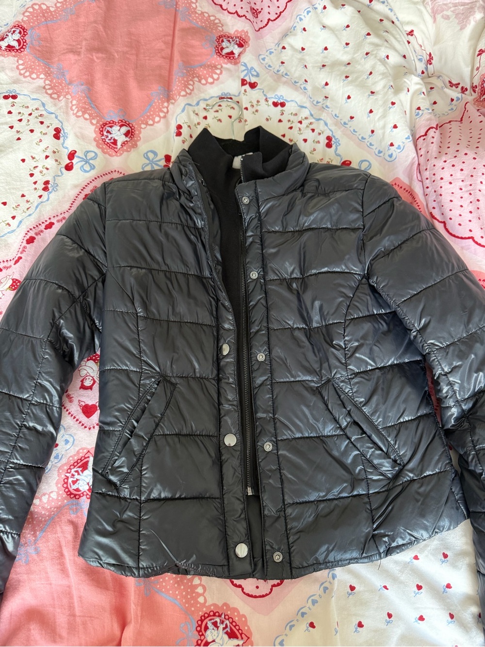 Women's Black Quilted Puffer Jacket